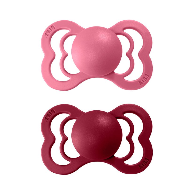 BIBS Supreme dudlík z přírodního kaučuku 2ks - Coral / Ruby - Velikost: 6-18 měsíců / Vel.2