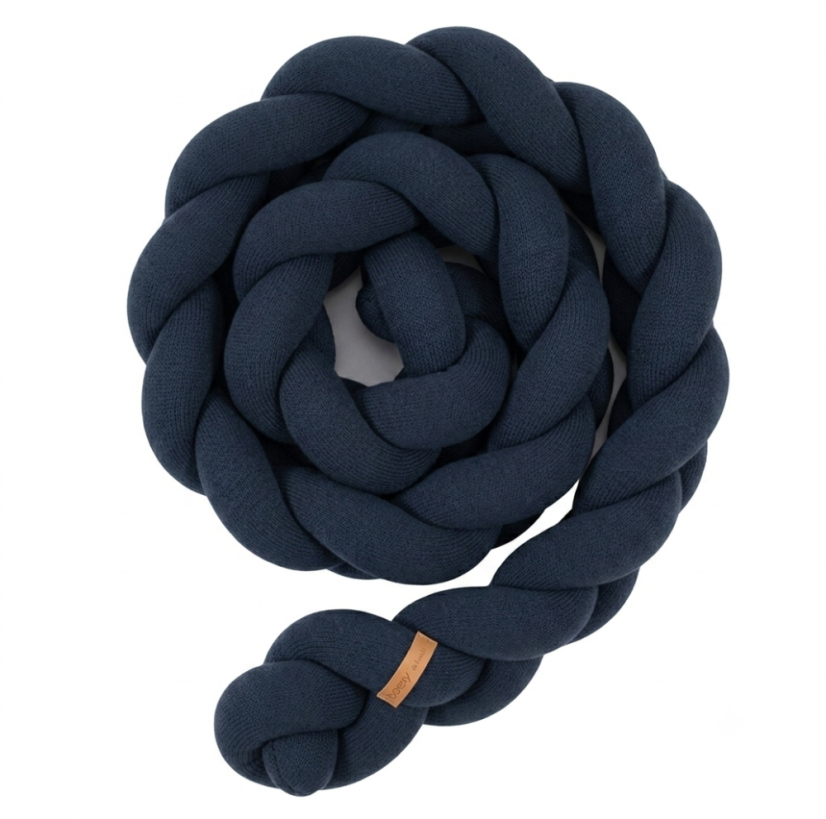 Copánkový mantinel do postýlky dark grey - Délka mantinelu: 360 cm