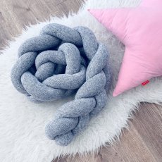 Copánkový mantinel do postýlky DELUXE GREY pletenina