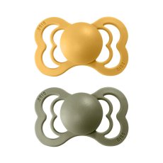 BIBS Supreme dudlík z přírodního kaučuku 2ks - Honey Bee / Olive