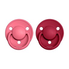 BIBS De Lux cumlíky z prírodného kaučuku 2ks - Coral / Ruby