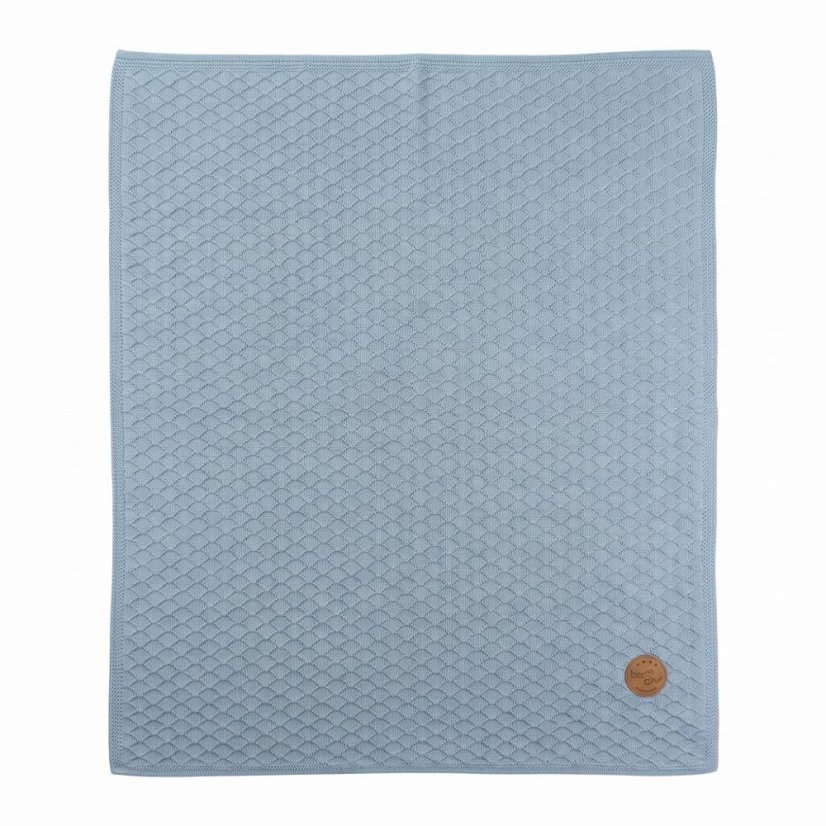 Merino deka pro miminko BeeMy, světle modrá 50% merino – rozložená, 75 × 90 cm