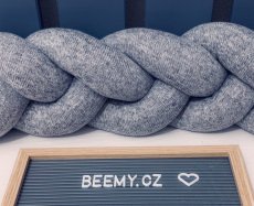 Copánkový mantinel do postýlky DELUXE GREY pletenina