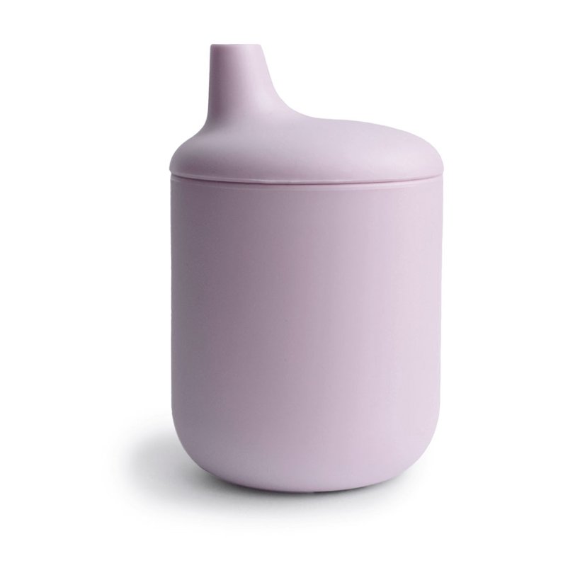 Mushie silikonový pohárek s pítkem - Soft lilac