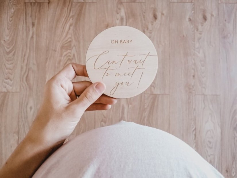 Dřevěný milník pro těhotné - Can´t wait to meet you