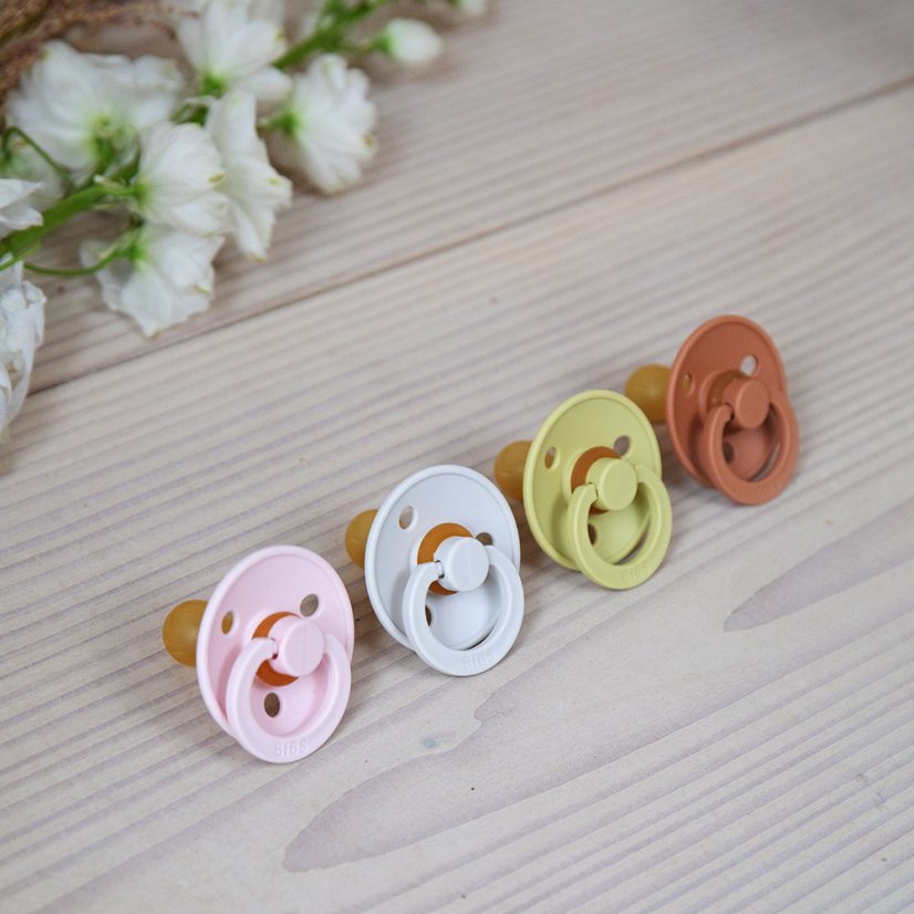 BIBS Colour dudlíky z přírodního kaučuku 2ks - Vanilla / Mustard