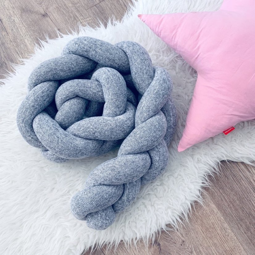 Copánkový mantinel do postýlky DELUXE GREY pletenina - Délka mantinelu: 360 cm