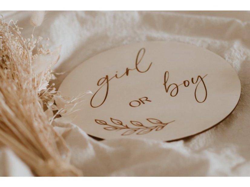 Dřevěný milník - girl or boy - Velikost: 15 cm