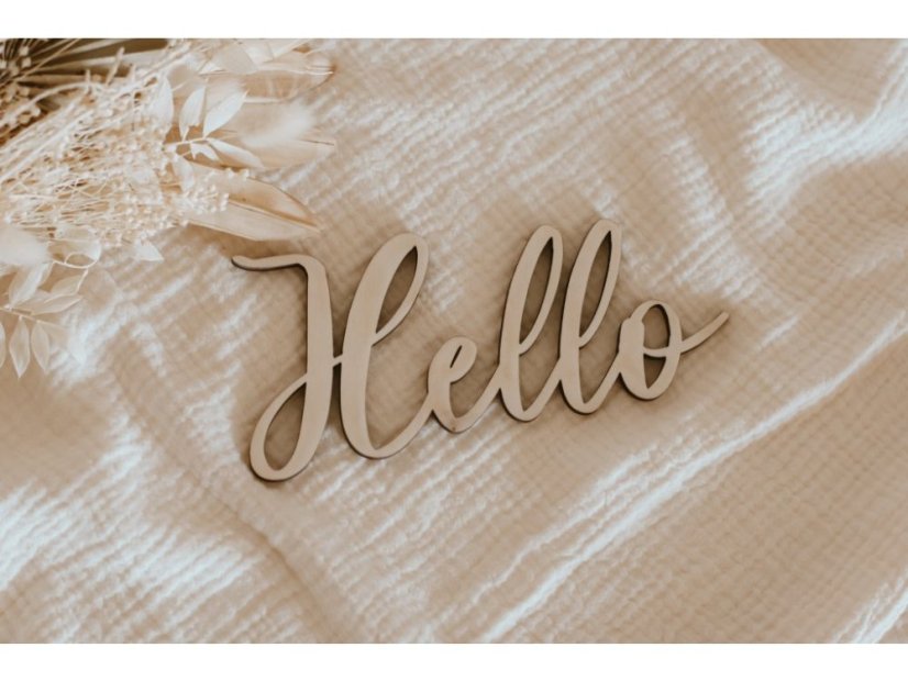 Dřevěný nápis - Hello
