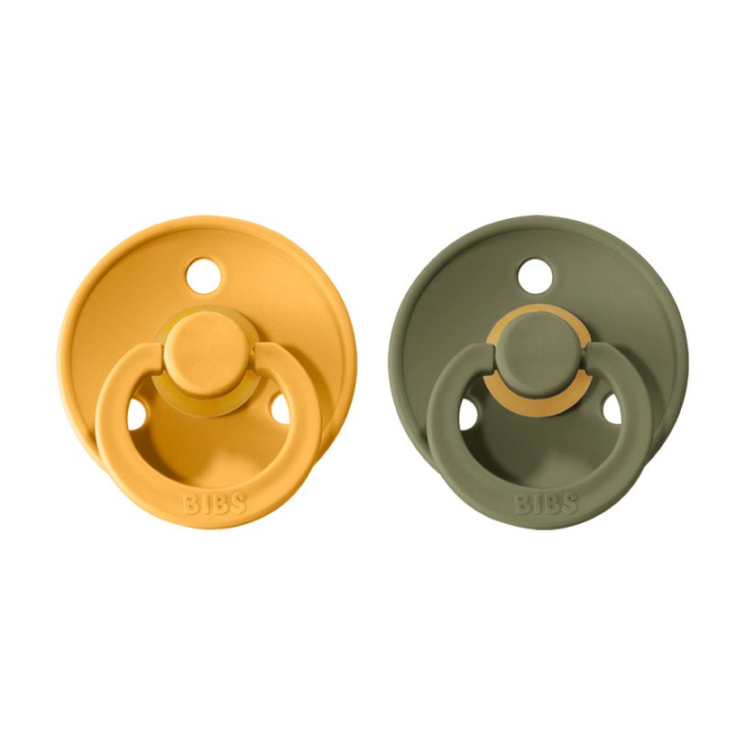BIBS Supreme dudlík z přírodního kaučuku 2ks - Honey Bee / Olive - Velikost: 6-18 měsíců / Vel.2